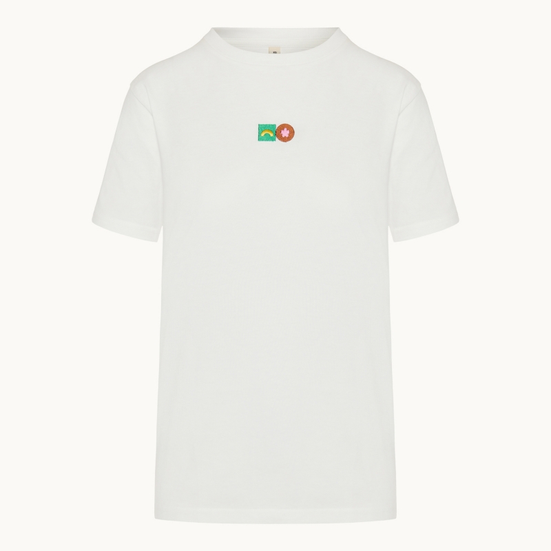 T-shirt λευκό με κέντημα