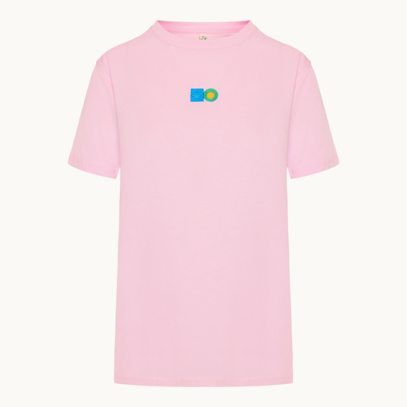T-shirt ροζ με κέντημα