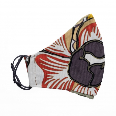 Μπεζ με κεραμιδί, χακί και γκρι λουλούδια