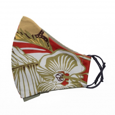 Μπεζ με κεραμιδί, χακί και γκρι λουλούδια