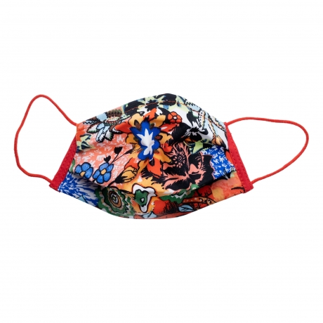 Κόκκινη με πολύχρωμα λουλούδια