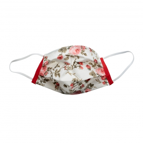 Λευκή με ροζ τριαντάφυλλα