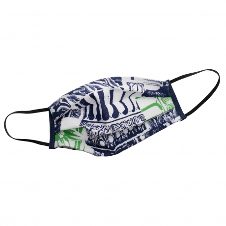 Λευκή με μπλε και πράσινα σχέδια