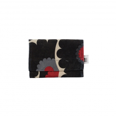 Μαύρη με κόκκινα και μπεζ λουλούδια